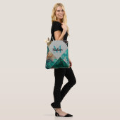 Chique girly faux Glitter goud turquoise Geometris Tote Bag (Op model)