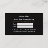 Chique girly faux glitter goud zwart monogram afsprakenkaartje (Achterkant)