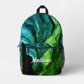 Chique girly faux glitter marmer art monogram bedrukte rugzak (Voorkant)