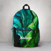 Chique girly faux glitter marmer art monogram bedrukte rugzak