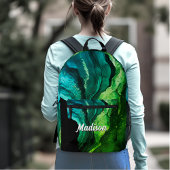 Chique girly faux glitter marmer art monogram bedrukte rugzak