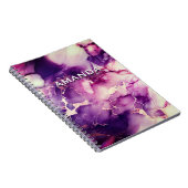 Chique girly faux glitter marmer art monogram notitieboek (Rechterzijde)