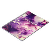 Chique girly faux glitter marmer art monogram notitieboek (Linkerzijde)