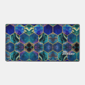 Chique girly faux Glitter Turquoise blauw geometri Bureaumat (Voorkant)