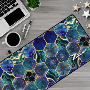 Chique girly faux Glitter Turquoise blauw geometri Bureaumat