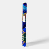 Chique girly faux Glitter Turquoise blauw geometri Case-Mate iPhone Case (Achterkant / Rechts)