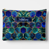 Chique girly faux Glitter Turquoise blauw geometri Etui (Voorkant)