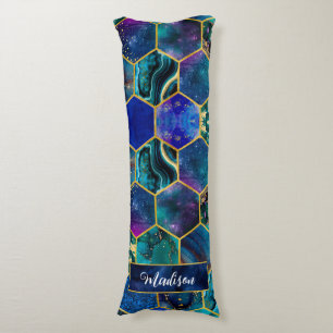 Chique girly faux Glitter Turquoise blauw geometri Lichaamskussen