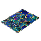 Chique girly faux Glitter Turquoise blauw geometri Notitieboek (Linkerzijde)