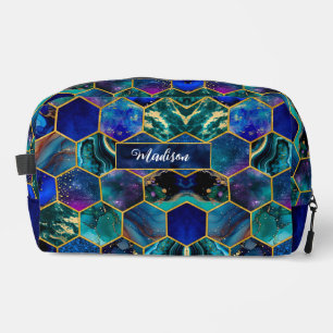Chique girly faux Glitter Turquoise blauw geometri Toilettasje