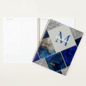 Chique girly faux Glitter zilveren blauw geometris Planner (Display)