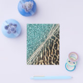 Chique Girly Leopard Print Blauw Glitter Flyer (Enkel)