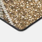 Chique Girly Leopard Print Gouden Glitter Bureaumat (Hoek)