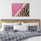 Chique Girly Leopard Print Roze Glitter (Insitu (Slaapkamer))
