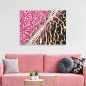 Chique Girly Leopard Print Roze Glitter (Insitu (Woonkamer))