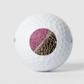 Chique Girly Leopard Print Roze Glitter Golfballen (Voorkant)