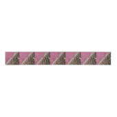 Chique Girly Leopard Print Roze Glitter Grosgrain Lint (Voorkant)
