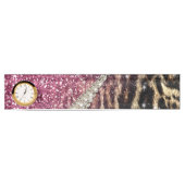 Chique Girly Leopard Print Roze Glitter Naambordje (Voorkant)