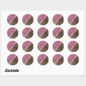 Chique Girly Leopard Print Roze Glitter Ronde Sticker (Vel)