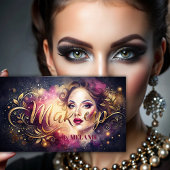 Chique girly Make-up Artiest roze Modern Gold Scri Visitekaartje
