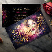 Chique girly Make-up Artiest roze Modern Gold Scri Visitekaartje
