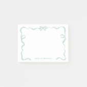 Chique Girly Mint Groene Bow Ribbon Lijst Post-it® Notes (Voorkant)