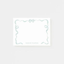 Chique Girly Mint Groene Bow Ribbon Lijst Post-it® Notes