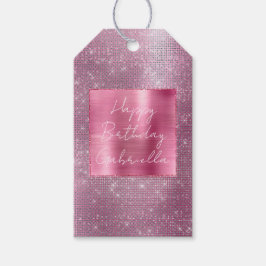 Chique Girly Pink Glam Sparkle Cadeaulabel