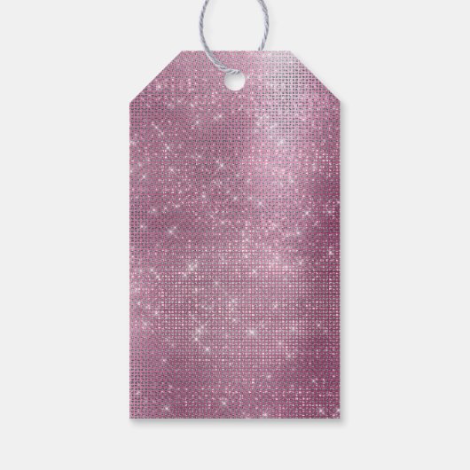 Chique Girly Pink Glam Sparkle Cadeaulabel (Achterkant)
