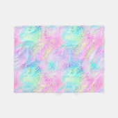 Chique Girly Rainbow Shimmer Luipaard Patroon Fleece Deken (Voorkant (Horizontaal))