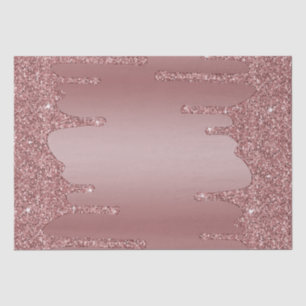 Chique Girly Roos Gold Sparkle Glitter Drips Tissuepapier