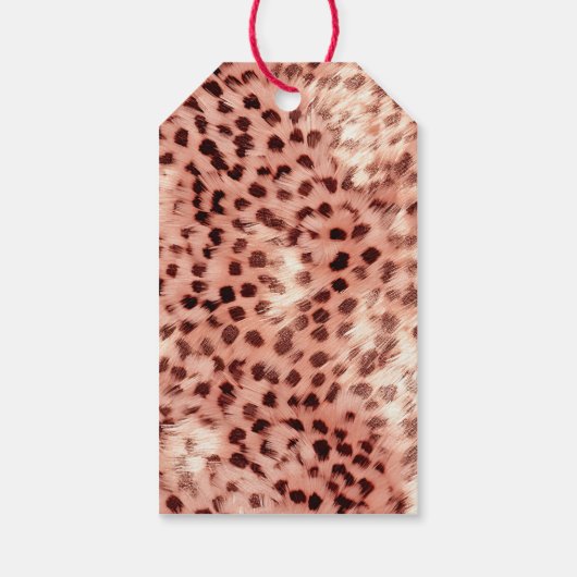 Chique Girly Roos Gouden Luipaard Cadeaulabel (Achterkant)