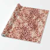 Chique  Girly Roos Gouden Luipaard Cadeaupapier (Uitgerold)