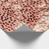 Chique  Girly Roos Gouden Luipaard Cadeaupapier (Hoek)