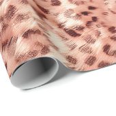 Chique  Girly Roos Gouden Luipaard Cadeaupapier (Rol Hoek)
