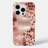 Chique Girly Roos Gouden Luipaard Case-Mate iPhone Case (Achterkant)