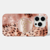 Chique Girly Roos Gouden Luipaard Case-Mate iPhone Case (Achterkant (horizontaal))
