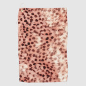 Chique Girly Roos Gouden Luipaard Golfhanddoek (Voorkant)