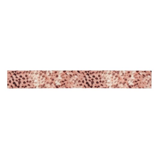 Chique Girly Roos Gouden Luipaard Grosgrain Lint (Voorkant)
