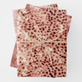 Chique  Girly Roos Gouden Luipaard Inpakpapier Vel (In situ)