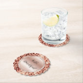 Chique  Girly Roos Gouden Luipaard Kartonnen Onderzetters (Insitu)