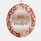 Chique  Girly Roos Gouden Luipaard Keramisch Ornament (Links)