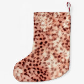 Chique  Girly Roos Gouden Luipaard Kleine Kerstsok (Achterkant)