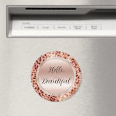 Chique  Girly Roos Gouden Luipaard Magneet (Insitu (Vaatwasser))