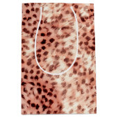 Chique  Girly Roos Gouden Luipaard Medium Cadeauzakje (Voorkant)