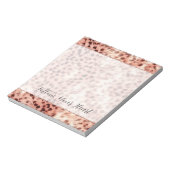 Chique  Girly Roos Gouden Luipaard Notitieblok (Linkerzijde)