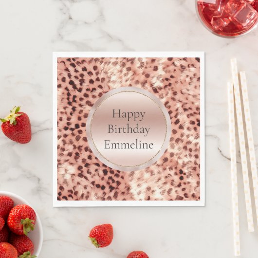 Chique  Girly Roos Gouden Luipaard Servet (Insitu)