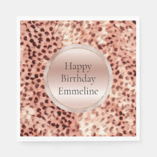 Chique  Girly Roos Gouden Luipaard Servet