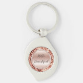 Chique Girly Roos Gouden Luipaard Sleutelhanger (Voorkant)