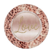 Chique  Girly Roos Gouden Luipaard Snijplank (Voorkant)